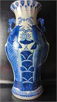 Large 22.5" Double Fish , Blue & White Porcelain