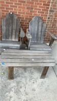 2 vintage Adirondack chairs and table, all pre