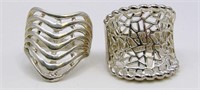 (2) STERLING CUT-OUT STYLE RINGS