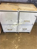 2 File Cabinets on Wheels & Contents