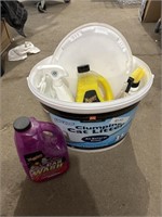 Bucket of Car Washing and Waxing Products