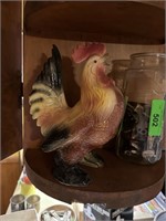 VTG MAJOLICA CERAMIC ROOSTER