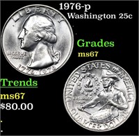 1976-p Washington Quarter 25c Grades GEM++ Unc