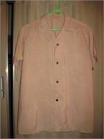 Vintage Mens Silky Short Sleeve Button Shirt
