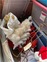 LARGE TOTE OF CHRISTMAS DECOR METAL ANGELS