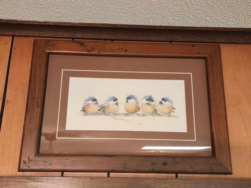 Framed & Matted Chorus Lin E I Baby Chicks Print