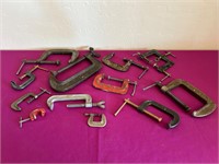Large Assortment of  C Clamps