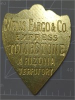 Brass Wells Fargo Express tombstone, Arizona