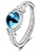 Round .50ct Blue Cabochon Evil Eye Wire Ring