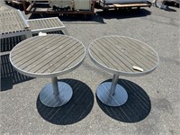 Pair Kannoa Sicilia Aluminium Round Tables