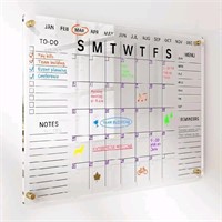 Acrylic Wall Calendar with Dry Erase Surface | 28x
