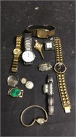 Variety of watches and watch parts