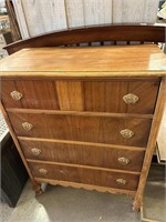 Vintage Wood Tall Dresser - Dovetailed