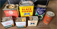 Bundle with assortment Vintage tin shakers, metal