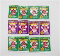 (12) 1991 SCORE 1&2 Baseball Trading Cards