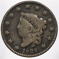 1828-P Coronet Head Large Cent