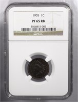 1905-P Proof Indian Head Cent NGC PR65 RB
