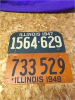 1947 & 1948 Illinois License Plates