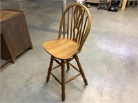 25” oak swivel bar chair