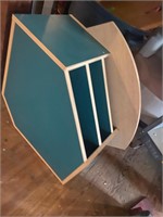 Corner wall mount cabinet teal green