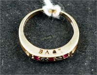 10 Kt Lady's Gold Love 2.24g Ring W Stones