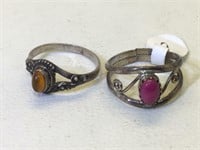 Pair of Sterling Silver rings - both size 8