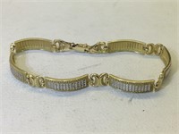 10K Gold 2-Tone Bracelet - 7 in - 6.8g