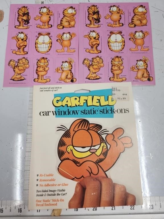 Vintage Garfield Sticker Sheets and Window Decal