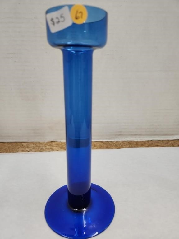 Blue Glass candle Holder?