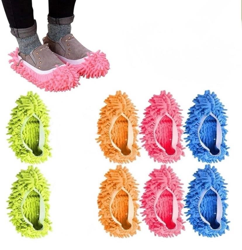4 Pairs Microfiber Cleaning Mop Slippers