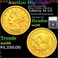 ***Auction Highlight*** 1843 C/C Large Date Plain