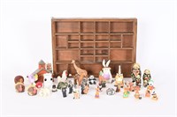 Type Drawer Display Shelf & Miniature Figurines