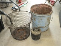 ANCHOR, METAL BUCKET, METAL WIRE BASKET