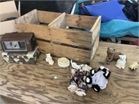 Wood crate with knick knacks