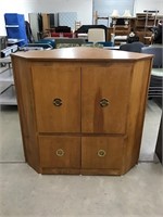 Retro Solid Wood Corner Cabinet with Storage 45W