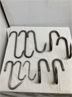 10 meat hooks. Assorted 6 to 12”