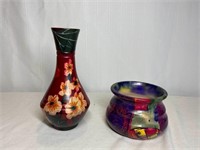 Pair Colorful Vases/ Dish