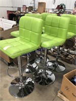 Set of 5 bar stools(green), seat height is 33"