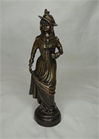 Lady in Hat Bronze Sculpture
