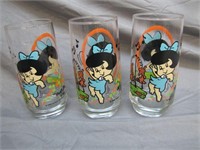 Lot Of 3 1986 Flintstone Glasses - Betty