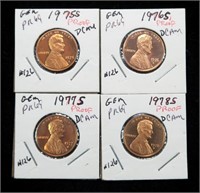 x4- Proof Lincoln cents:1975-S - 1978-S, -x4 cents