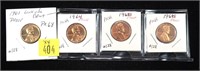 x4- Proof Lincoln cents: 1961, 1964, 1968-S,