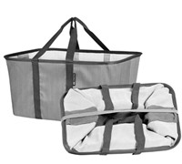 2-Pk Clevermade Laundry Tote, Grey