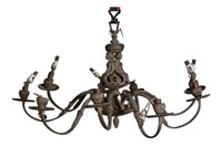 Antique Mixed Metal Mermaid Siren Chandelier