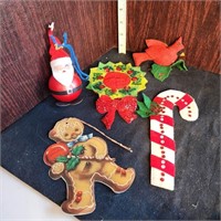 Set of 5 Vintage Christmas Decorations