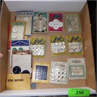 VINTAGE BUTTONS ON CARDS