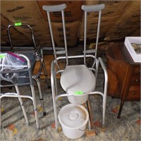 MEDICAL ASSIST TOILET, CRUTCHES, SUPPORT RAIL