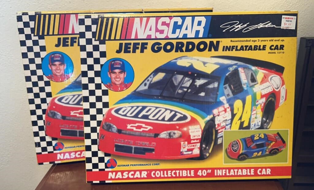 (2) JEFF GORDON INFLATABLE CARS