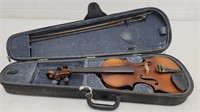 Unmarked violin in case with bow
