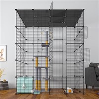 Eiiel Large Cat Cage Indoor Cat Playpen Metal Wire